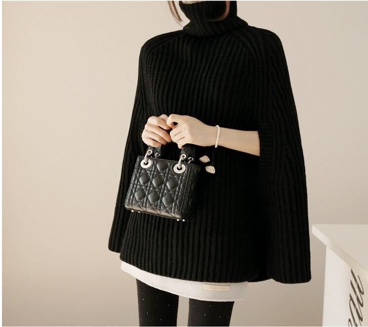 Pull en tricot surdimensionné pour femmes avec col haut et design texturé Chic und Stil