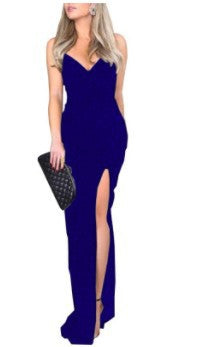 Robe de soirée glamour pour femmes avec fente latérale et décolleté élégant Chic und Stil
