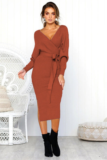 Robes enveloppantes élégantes pour femmes avec décolleté en V profond et ceinture de taille Chic und Stil