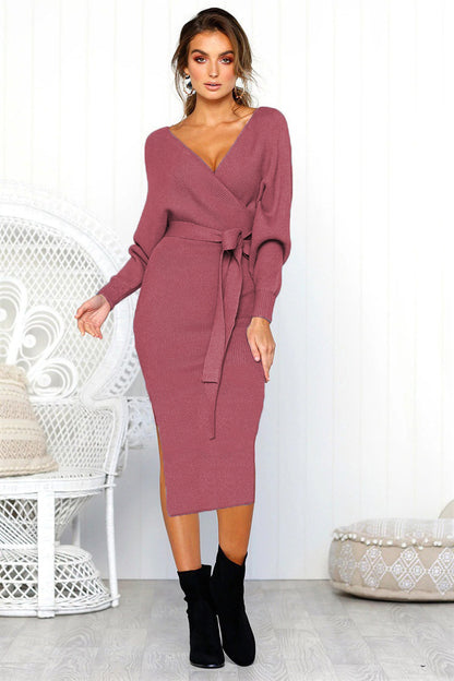 Robes enveloppantes élégantes pour femmes avec décolleté en V profond et ceinture de taille Chic und Stil