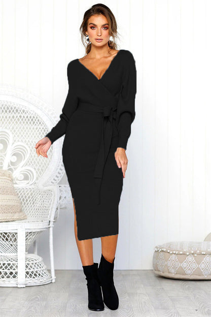 Robes enveloppantes élégantes pour femmes avec décolleté en V profond et ceinture de taille Chic und Stil