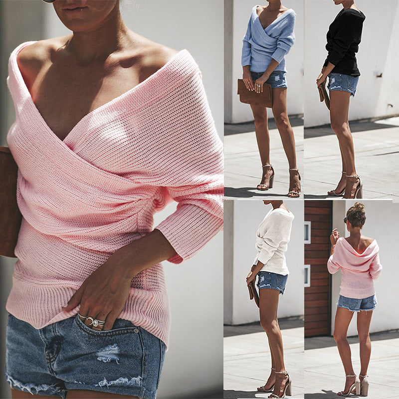 Pull de femme décontracté à encolure en V profond Chic und Stil