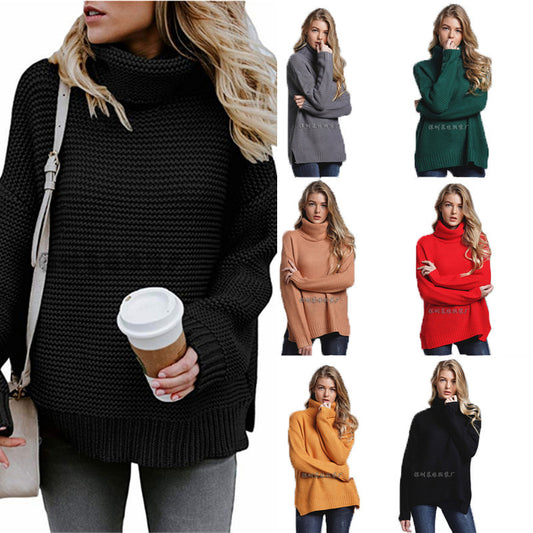 Pull en maille épaisse pour femmes avec col haut et coupe décontractée Chic und Stil