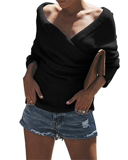 Pull de femme décontracté à encolure en V profond Chic und Stil