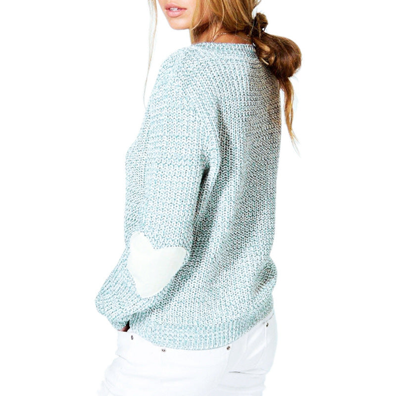 Pull en grosse maille pour femmes avec applications en forme de cœur Chic und Stil