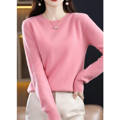 Chic und Stil | Women's Cashmere Sweater Classic Round Neck Soft Stylish