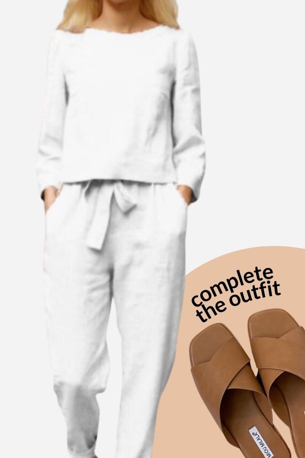 Chic und Stil | Solid Color Linen Two-Piece