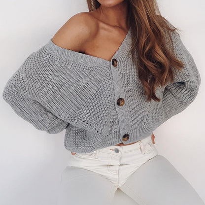 Pull en laine épaisse pour femmes avec détail de bouton Chic und Stil