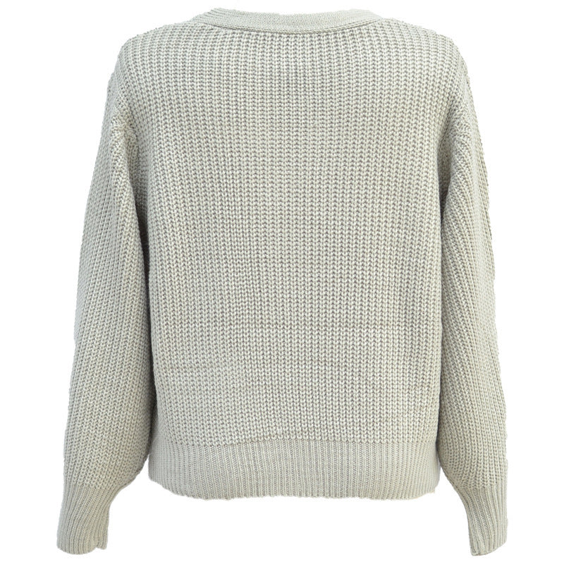 Pull en laine épaisse pour femmes avec détail de bouton Chic und Stil