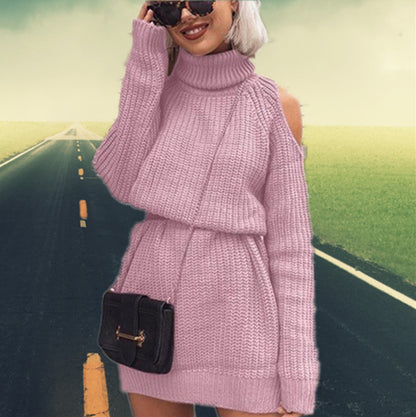 Pull en tricot élégant pour dames avec col montant et épaules dénudées Chic und Stil
