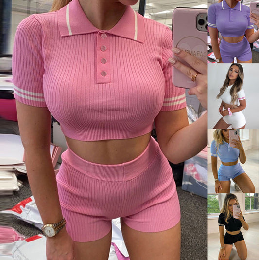 Ensemble Top Court Ripp et Shorts Chic und Stil pour Femmes