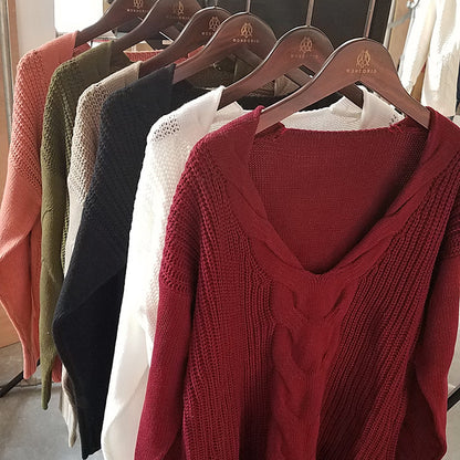 Pull en maille épaisse pour femmes au style décontracté à épaules dénudées avec des détails ajourés spéciaux Chic und Stil