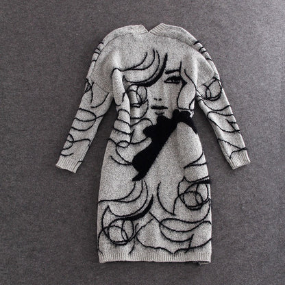 Robe en tricot pour femme avec design artistique et silhouette élégante Chic und Stil