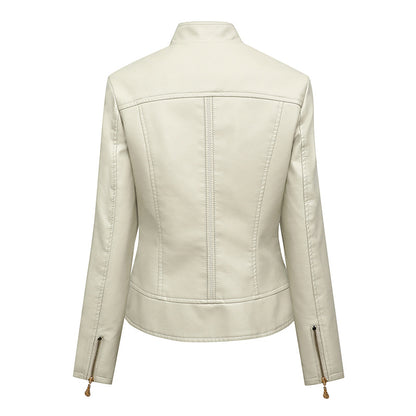 Dames élégante veste en simili cuir avec des détails de fermeture éclair à la mode Chic und Stil