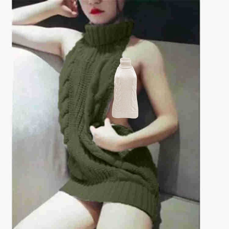 Robe en tricot pour femmes avec col monté et zipper latéral Chic und Stil