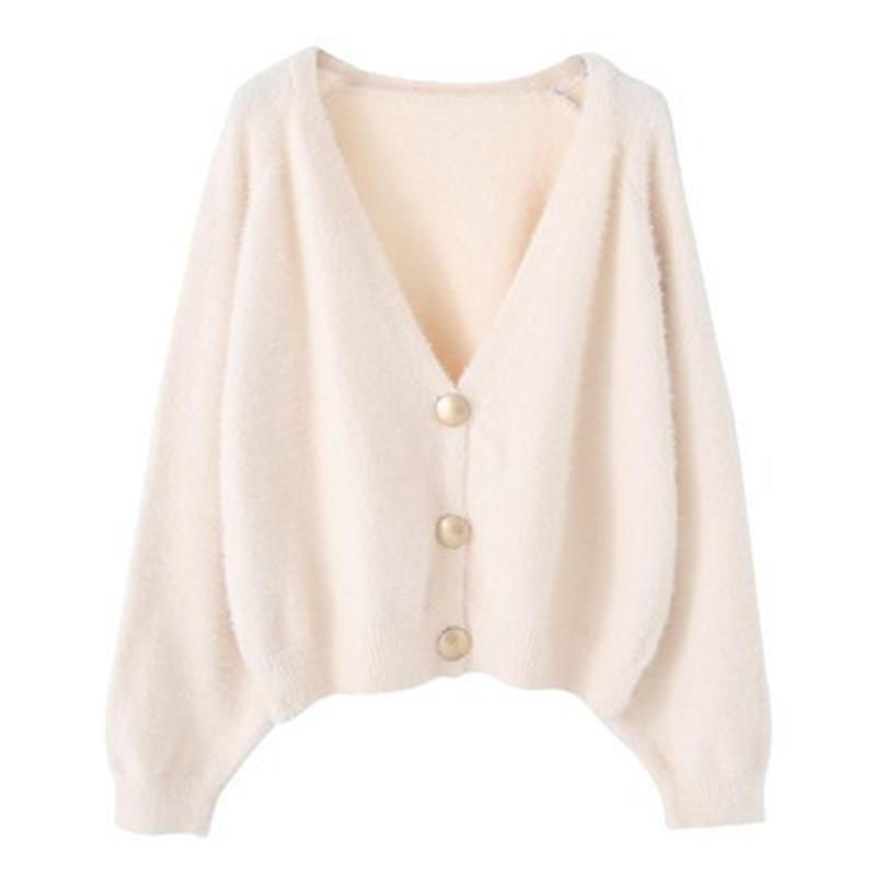 Dames Pull en maille pelucheuse avec détails de boutons Chic und Stil