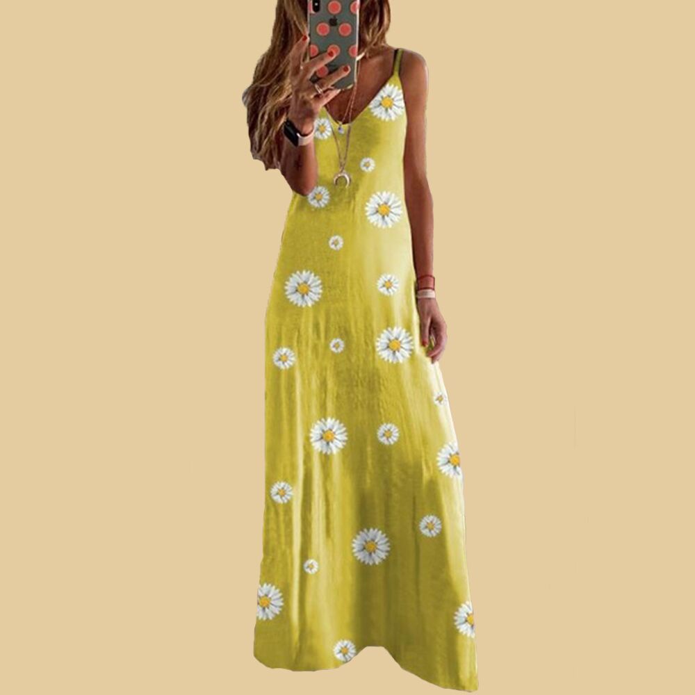 Robe maxi sans manches à imprimé floral Chic und Stil