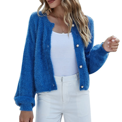 Dames cardigan tendance avec des boutons faciles à entretenir et une structure aérienne Chic und Stil