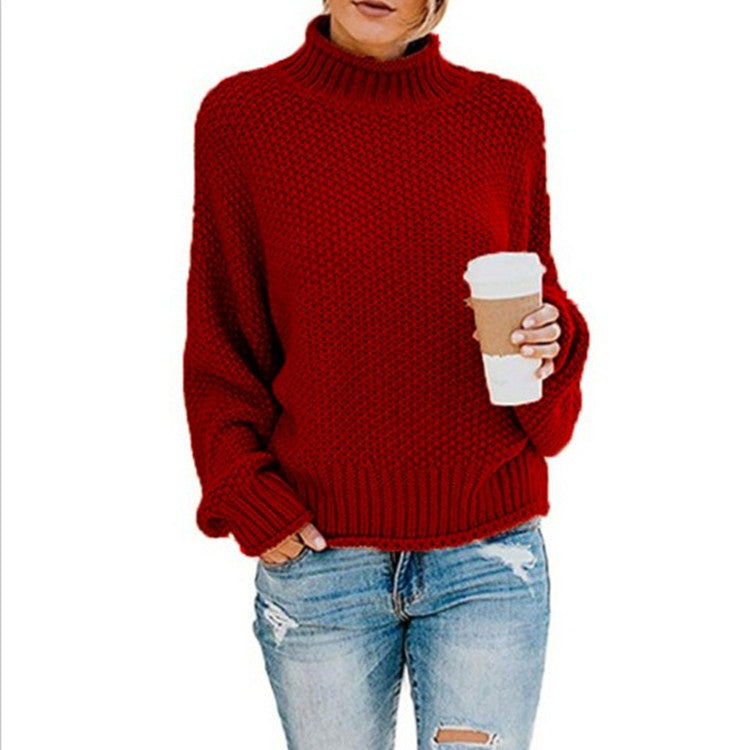 Pull-over à col roulé haut en grosse maille pour femmes avec une coupe décontractée Chic und Stil