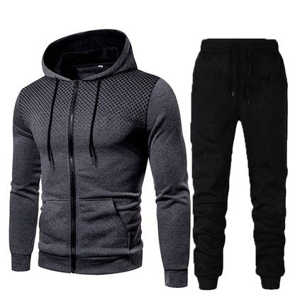 Men's hoodie and jogging pants set with breathable inserts Chic und Stil
