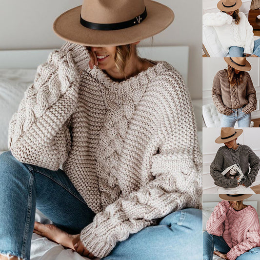 Pull en grosse maille pour femmes avec motif en torsades et coupe décontractée Chic und Stil