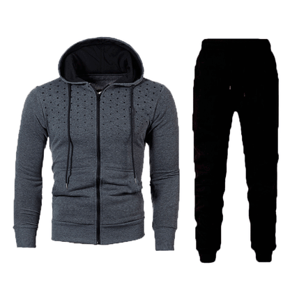 Hommes Ensemble de hoodie sportif et de pantalon d'entraînement avec des inserts respirants et un design à la mode Chic und Stil