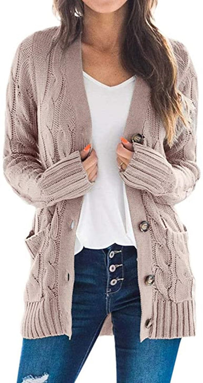 Cardigan en tricot ample pour femmes avec poches pratiques et détail de bouton Chic und Still