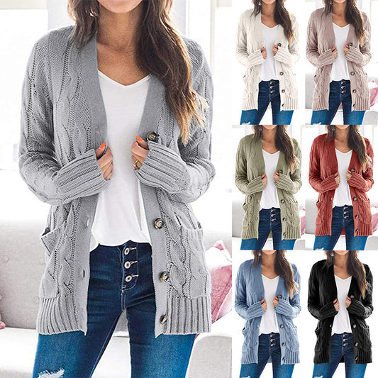 Cardigan en grosse maille pour femmes avec un motif de torsades élaboré et des poches pratiques Chic und Stil
