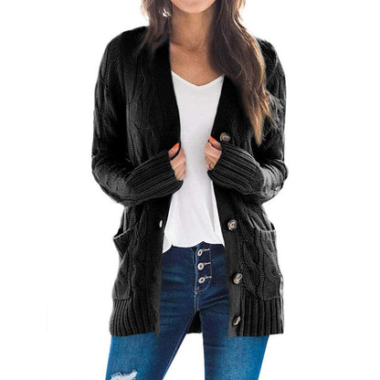 Cardigan en tricot ample pour femmes avec poches pratiques et détail de bouton Chic und Still