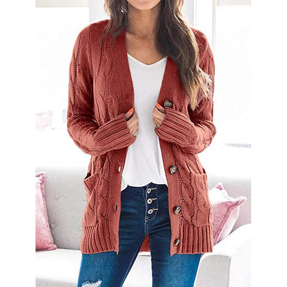 Cardigan en grosse maille pour femmes avec un motif de torsades élaboré et des poches pratiques Chic und Stil