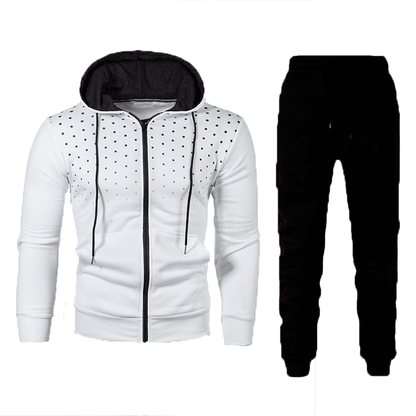 Hommes Ensemble de hoodie sportif et de pantalon d'entraînement avec des inserts respirants et un design à la mode Chic und Stil