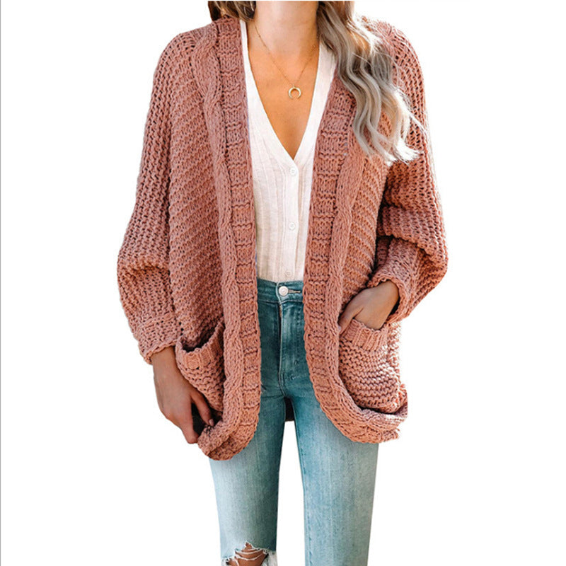 Dames Cardigan en gros tricot avec poches pratiques et coupe décontractée Chic und Stil