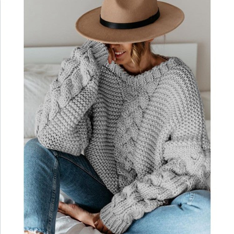 Pull en grosse maille pour femmes avec motif en torsades et coupe décontractée Chic und Stil