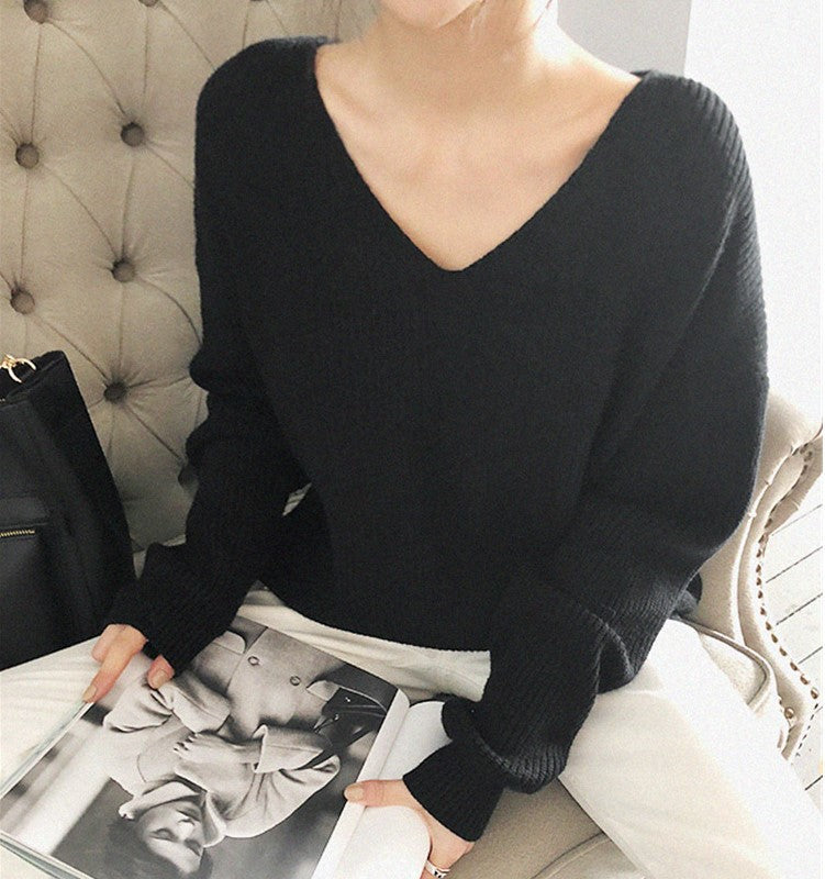Pull-over en tricot pour femmes avec décolleté en V profond et coupe aérienne Chic und Stil