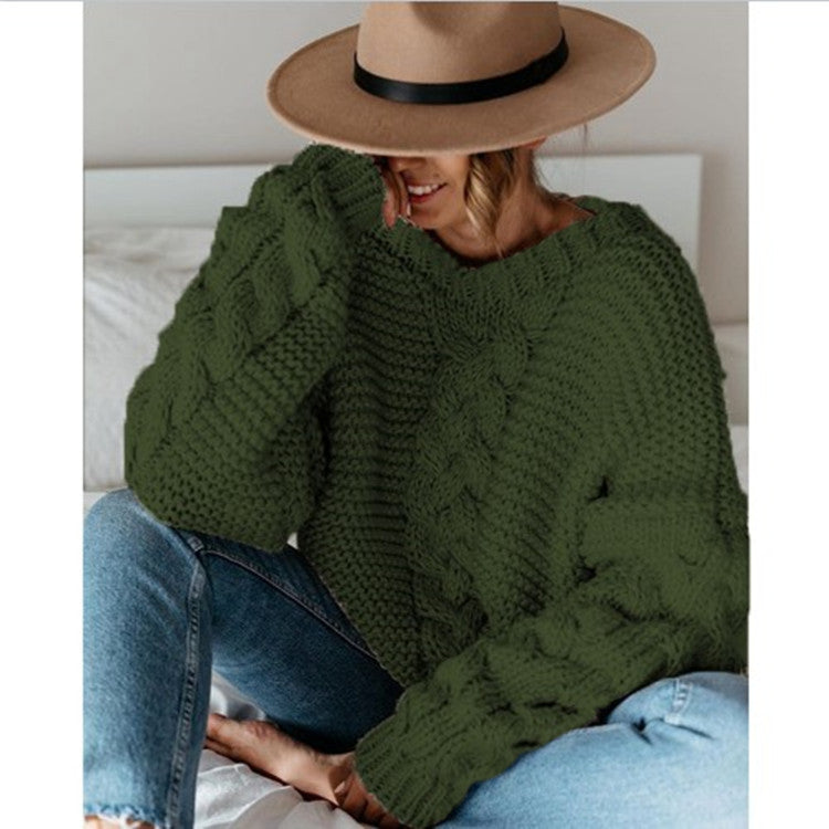 Pull en grosse maille pour femmes avec un élégant motif en torsades et une coupe ample Chic und Stil