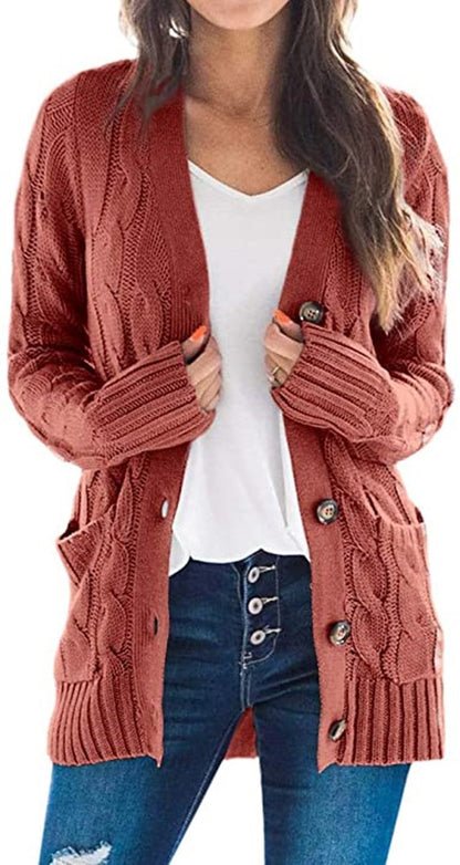 Cardigan en tricot ample pour femmes avec poches pratiques et détail de bouton Chic und Still