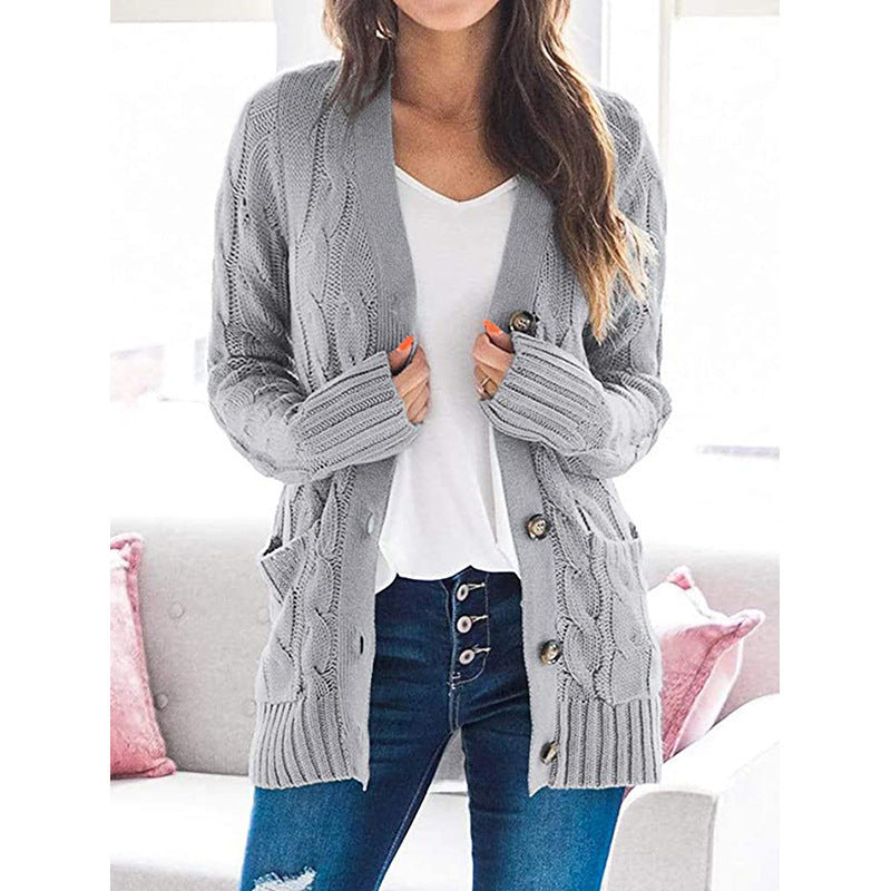 Cardigan en tricot ample pour femmes avec poches pratiques et détail de bouton Chic und Still
