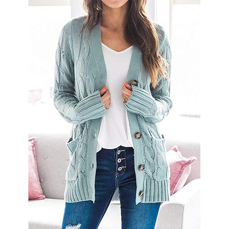 Cardigan en grosse maille pour dames avec un motif torsadé décoratif et des poches pratiques Chic und Stil