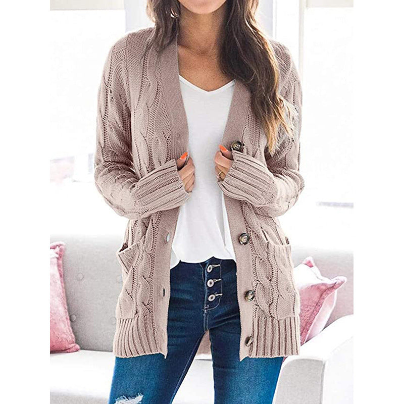 Cardigan en grosse maille pour femmes avec un motif de torsades élaboré et des poches pratiques Chic und Stil