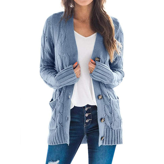 Cardigan en tricot ample pour femmes avec poches pratiques et détail de bouton Chic und Still