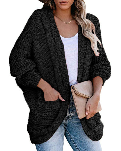 Dames Cardigan en gros tricot avec poches pratiques et coupe décontractée Chic und Stil