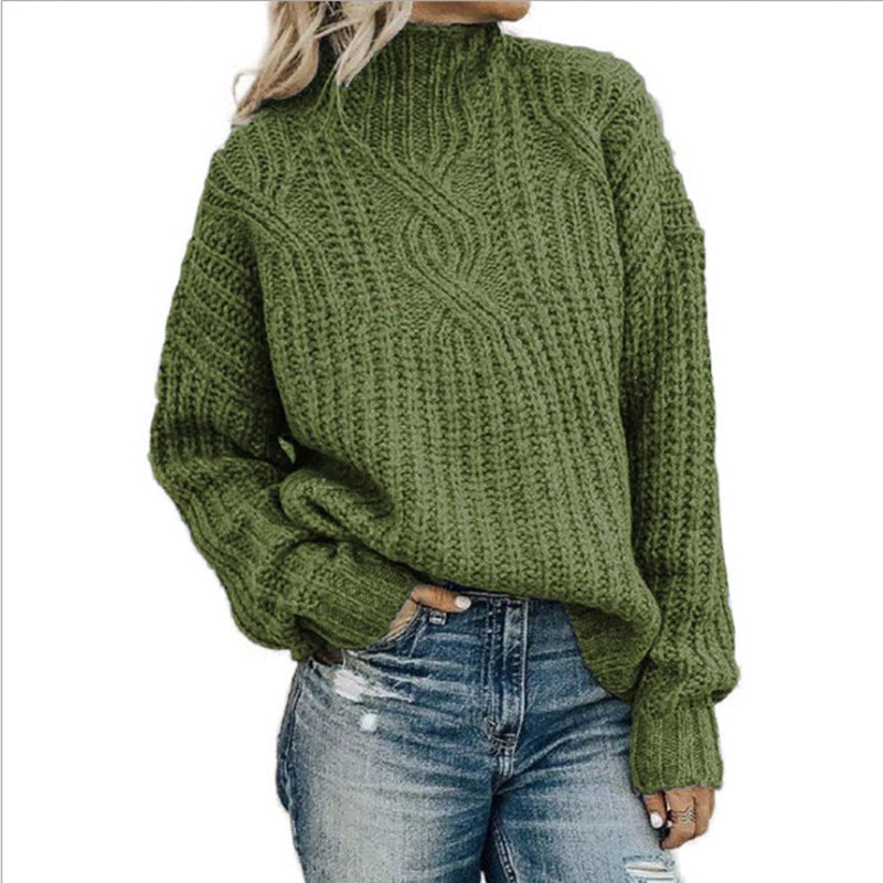 Pull en gros tricot pour femmes avec col haut et design texturé Chic und Stil