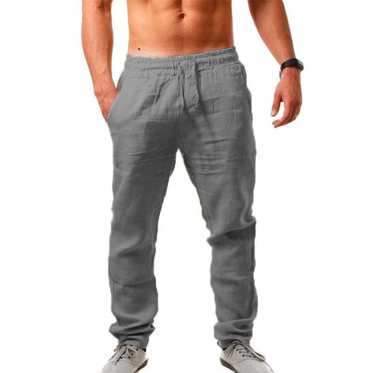 Casual linen pants for men with elastic waistband and side pockets Chic and Style