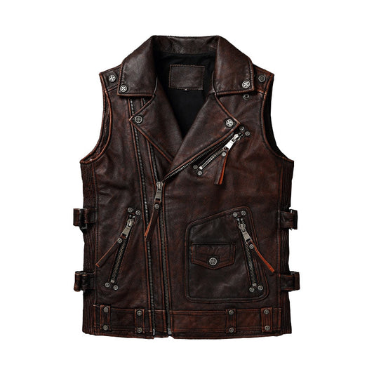 Gilet de Moto Vintage Superposé - ChicUndStil