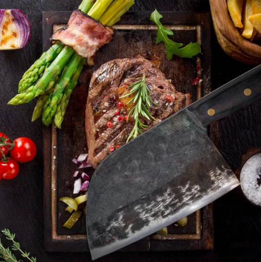 Couteau de Chef Almazan Serbe Fait Main - Couteau de Cuisine Éminceur - ChicUndStil