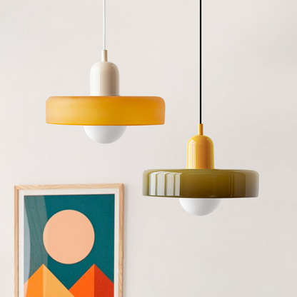 Chic and Style | Pendant lights made of colored glass | Elegant pendant light in Bauhaus style | Designer lamp for living room and dining room 