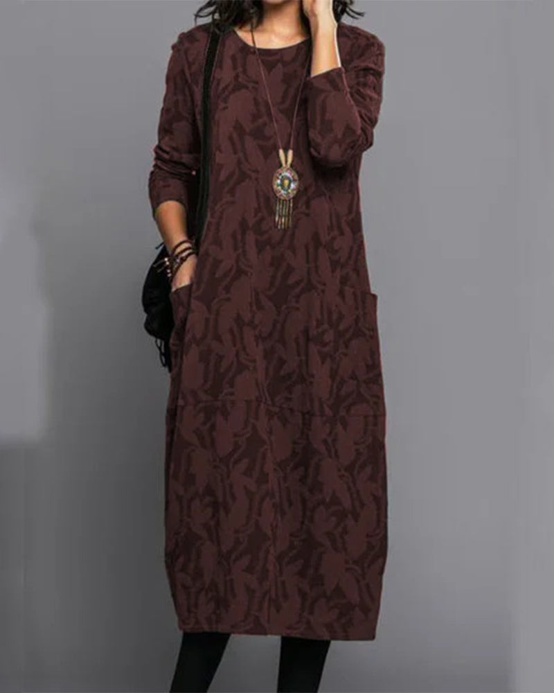 Chic und Stil - Robe à manches longues avec poches et impression