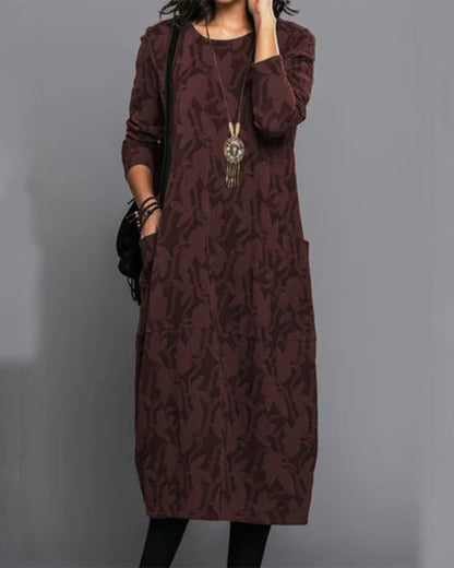 Chic und Stil - Robe à manches longues avec poches et impression
