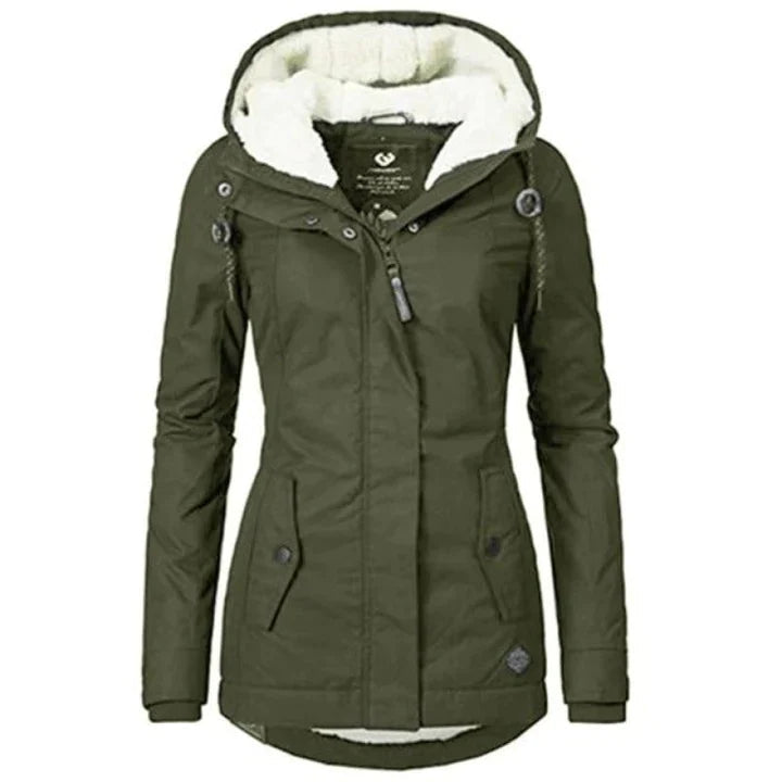 Chic und Stil - Manteau d'hiver doublé avec capuche imperméable pour femmes