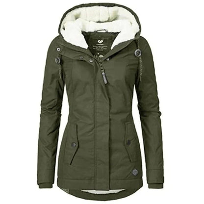 Chic und Stil - Manteau d'hiver doublé avec capuche imperméable pour femmes
